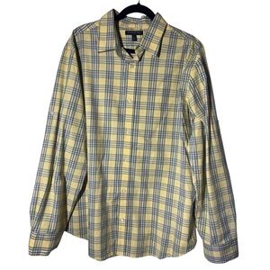 Banana Republic Yellow and Blue Casual Button Down Shirt